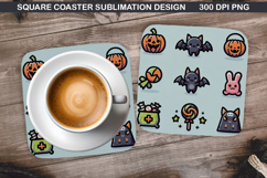 Halloween Coaster Sublimation, Halloween Coaster PNG Design Product Image 1