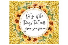 Sunflower Glitter 20 OZ Tumbler Sublimation Design PNG Product Image 2