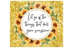 Sunflower Glitter 20 OZ Tumbler Sublimation Design PNG Product Image 2