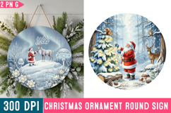Christmas Ornaments Round Sign PNG, Christmas Round Sign PNG Product Image 1