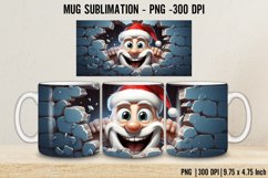 3d Santa Claus Mug Wrap Sublimation I 11oz Mug Sublimation Product Image 1