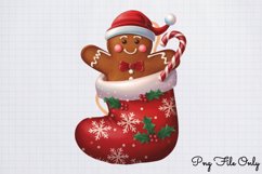Watercolor Christmas Gingerbread Man Clipart Bundle PNG Product Image 11