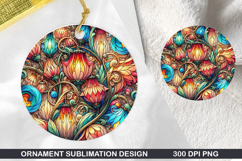 Flower Stained Glass Ornament PNG, Digital Download File Product Image 1