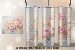 Valentine Rose Tumbler Wrap Sublimation|Skinny Tumbler Product Image 4