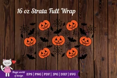 Halloween Pumpkins 16 oz Tumbler strata full wrap svg Product Image 3