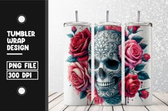 Floral skull Tumbler Wrap | Sublimation | Tumblers Product Image 1