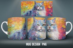 Cat Impasto Painting Mug Wrap Sublimation Designs Product Image 2