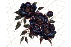 Gothic Floral PNG, Dark Aesthetic Flowers Clipart Print Product Image 2
