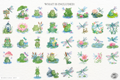 Summer Frog &amp; Dragonfly Pond Clipart Product Image 4