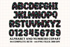 Rainbow Animal Alphabet png clipart, animal letters doodle Product Image 4