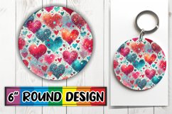 Heartfelt Circle Keychain Sublimation, Heart Product Image 1