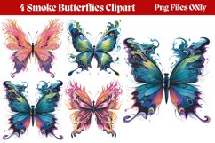 Smoke Butterflies Clipart PNG Product Image 1