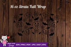 Halloween Pumpkins 16 oz Tumbler strata full wrap svg Product Image 3