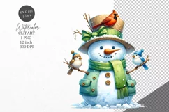 Christmas clipart, Snowman clipart, Winter sublimation Product Image 1