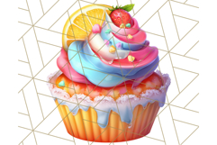 Bright Summer Cupcake PNG Clipart, Colorful Cupcakes Product Image 2