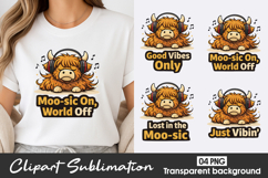 Moo-sic On World Off Clipart PNG Product Image 1