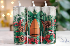 Merry Basketball Tumbler Wrap | Christmas Wrap Product Image 1