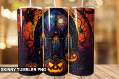 Stained Glass Halloween Tumbler 20 oz Skinny Tumbler Product Image 1