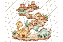 Cute Cartoon Dinosaur Clipart PNG, Prehistoric Animals PNG Product Image 2