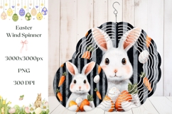 Cartoon Easter Bunny Wind Spinner, Carrot Wind Spinner Product Image 1