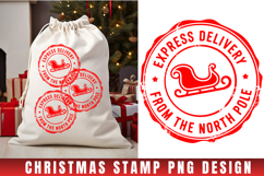 Christmas Stamp Clipart, Christmas Retro sublimation PNG Product Image 1