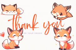 Cute Fox 62 Cliparts Collection Product Image 10