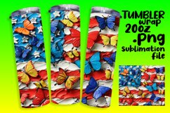 Patriotic Tumbler Wrap Sublimation - American Flag Theme Product Image 1