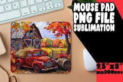 Retro Pickup Autumn Mouse Pad Print PNG Product Image 1
