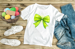 Neon Green Glow Coquette Bow Clipart, neon green bow Product Image 9