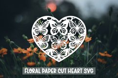 20 Paper Cut Floral Heart , Paper Cut Heart SVG Product Image 12