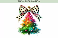 Colorful Coquette Christmas Tree PNG | Trendy Watercolor Product Image 4