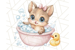 Safari Animal Babies in Bubble Baths, Cute Jungle Animal PNG Product Image 2