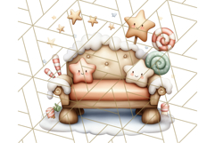 Cozy Cookie Village Clipart, Gingerbread Holiday PNG Product Image 2