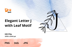 Monogram Elegant Letter with Leaf Motif - A to Z Nature-Insp Product Image 1