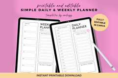 Cute Daily &amp; Weekly Planner Canva Template | Pastel Printabl Product Image 2