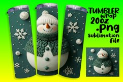Winter Snowman Tumbler Wrap 3D Holiday Sublimation Product Image 1