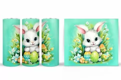Cute Bunny Tumbler Design. Easter Tumbler Sublimation Product Image 2