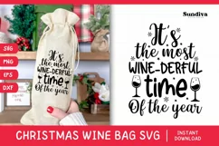 Christmas Wine Bag Quotes SVG | Wine-derful Time Of The Year Product Image 1