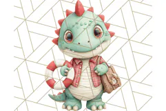 Dinosaur Costume Clipart, Cute Dinos in Halloween Outfits Product Image 2