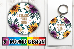 Heartfelt Keychain Circle PNG, Flower Quote Product Image 1