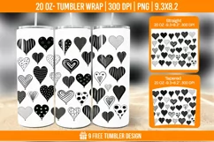 3D Cute Heart Tumbler Wrap Designs, Sublimation Wrap Product Image 1