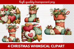 4 Whimsical Christmas Clipart featuring cute holiday charact Product Image 1