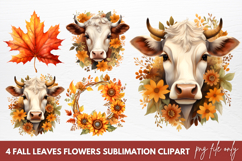 Fall Leaves Flowers Sublimation Clipart Product Image 1
