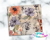 Flower Collage 20 oz Skinny Tumbler Wrap Product Image 2