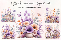 Floral Undersea Clipart Set PNG Product Image 1