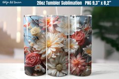3D Flower 20 OZ Skinny Tumbler Sublimation Product Image 1