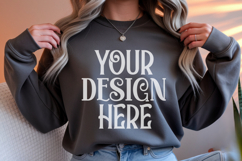 Black Gildan 18000 Sweatshirt mockup Product Image 1