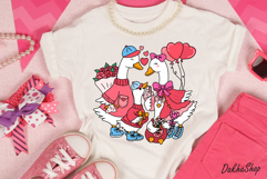 Valentine PNG, Hand Drawn Family Goose Valentine PNG Clipart Product Image 9