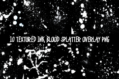 10 Gory Blood Ink Splatter Overlays PNG Textures Halloween Product Image 3