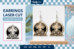 Halloween Tombstone Earrings Laser Cut SVG Product Image 1